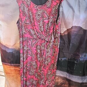 Nwt Dana Buchman Pink Paisley Midi Dress
